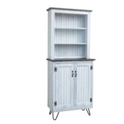 78-inch Tall Lodge Style China Cabinet With 3 Display Shelves, 2 Doors, And 4 Legs - Espresso Top & Base -Gourmet Interiors 123fade2 523d 4812 9e1a 8ceae3dc3a99