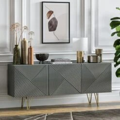 Giza 3D 63" Sideboard - Black -Gourmet Interiors 124feba3 239a 40cf b2f5 846805540516