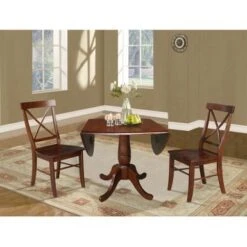 42" Round Top Dining Table And Two Chairs - Espresso - Espresso -Gourmet Interiors 1368a11a 4345 4554 bd30 8777d44506e6