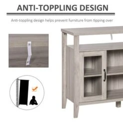 HOMCOM Farmhouse Sideboard Buffet Cabinet, Coffee Bar Cabinet With Storage Shelves, Kitchen Cabinet With 2 Framed Glass Doors - White 27 HOMCOM Farmhouse Sideboard Buffet Cabinet, Coffee Bar Cabinet With Storage Shelves, Kitchen Cabinet With 2 Framed Glass Doors - White -Gourmet Interiors 1375e336 caa7 4216 8a48 a4e5cd8e5712