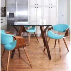 Folia Mid-century Modern Square Dining Table - Walnut -Gourmet Interiors 147beeea b986 49f3 b7e9 c9c2c88b2dbb