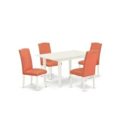 Wood Dinette Set - Butterfly Leaf Dining Table And Nail Head Parsons Dining Room Chairs (Color, Upholstered & Pieces Options) - NOEN3-LWH-06 -Gourmet Interiors 1548f1ff fa96 4fac 8bb5 daf31cf07a67