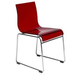 LeisureMod Lima Modern Acrylic Dining Chair With Chrome Base - Clear -Gourmet Interiors 15a03389 9949 43e7 92ca 6335fe021390