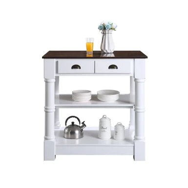 Monterey 36 In. Kitchen Island With Walnut Veneered Wood Countertop - 36" W X 28" D - Stationary - White - Wood 5 Monterey 36 In. Kitchen Island With Walnut Veneered Wood Countertop - 36" W X 28" D - Stationary - White - Wood - Image 3