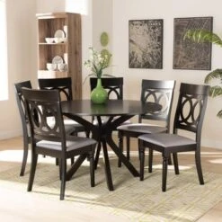 Baxton Studio Jessie Modern And Contemporary 7-Piece Dining Set - Espresso -Gourmet Interiors 16db2729 2976 487e a50c c1a930417291