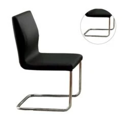 Set Of 2 Dining Chairs In Black And Chrome Finish - Counter Height -Gourmet Interiors 170d21ad 4e6b 4e1e 826a 3653bb1b305e