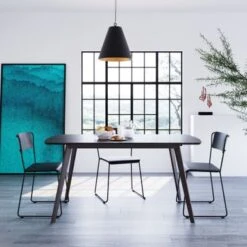 Wesley Mid-Century Modern Rectangular Dining Table 60" - Walnut