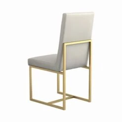 Strick & Bolton Edmiston Grey/ Aged Gold Dining Chairs (Set Of 2) - Dining Height - Set Of 2 - Aged Gold -Gourmet Interiors 175917a7 f696 497b 9bdf c7521c2b0d64