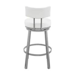 Dalza 26" Swivel Counter Stool In Cloud Finish With White Faux Leather -Gourmet Interiors 17bff26a f6f0 4af0 8b28 e6bf75b894d4