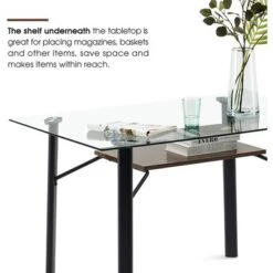 Mcombo Glass Dining Table Modern Rectangular Kitchen Table - Black -Gourmet Interiors 180b131c 9b35 4247 ab28 140e824117e1