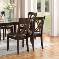 7 Piece Dining Set In Brown - Brown -Gourmet Interiors 182be0db 47ce 4266 9d50 f0a8c8007f59