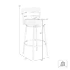 Titana 26" Counter Height Swivel White Faux Leather And Brushed Stainless Steel Bar Stool -Gourmet Interiors 1866e41c 170b 4ca5 9cf9 991b4df22242