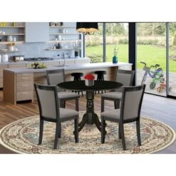 Modern Dining Table Set Consists Of A Dining Table With Drop Leaves And Parson Chairs (Pieces And Finish Option) - DLMZ3-AB6-06 -Gourmet Interiors 18ccb7f0 145b 47a7 a3ec da3393de39be