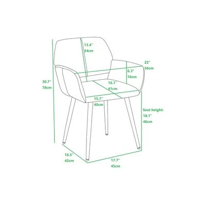 Modern Open Back Upholstered Dining Chair With Wood Legs - Green 6 Modern Open Back Upholstered Dining Chair With Wood Legs - Green - Image 4