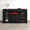 Diuna BL-EF Fireplace Sideboard - Black -Gourmet Interiors 1a310e37 f102 4b0f 93a3 59d5b1a32741