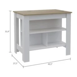 Boahaus Le Havre Kitchen Island (White - Brown) - White - Brown -Gourmet Interiors 1abdc54f 9109 4185 a86c 9a3e9b26b779