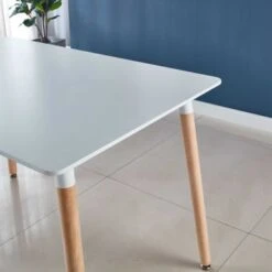 White Table Mid-century Dining Table For 2-6 People - White -Gourmet Interiors 1b4758f6 7f63 4f51 804b 83c2c9290043