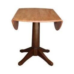 Round Dual Drop Leaf 42" Pedestal Table - Cinnamon/Espresso - 42.3" H -Gourmet Interiors 1bc92156 0c4b 4d1e 81fe 23da5e8bc9ea