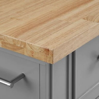 Julia Wood Top Island W/X-Back Stools - 50 "W X60 "D X41 "H - With Seating - Gray - Wood 10 Julia Wood Top Island W/X-Back Stools - 50 "W X60 "D X41 "H - With Seating - Gray - Wood - Image 8