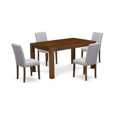 Modern Dining Table Set - Dining Chairs With Fabric Seat & Wood Dining Table - Antique Walnut Finish (Pieces Options) - CNAB7-N8-05 5 Modern Dining Table Set - Dining Chairs With Fabric Seat & Wood Dining Table - Antique Walnut Finish (Pieces Options) - CNAB7-N8-05 - Image 3