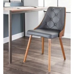 Carson Carrington Arvika Mid-century Modern Walnut Wood Dining Chair - N/A - White -Gourmet Interiors 1ccc0c49 474e 4a45 a346 18a1e4fed238