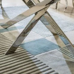 Clihome Modern Tempered Glass Top Dining Table - Silver -Gourmet Interiors 1cf0dffe 1fed 46e5 a407 9e045f3fd0fe