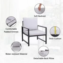 PHI VILLA Accent Living Room Lounge Sofa Chair With Metal Frame - Brown -Gourmet Interiors 1d2358f8 bff6 4562 a199 f300cf0c9b29