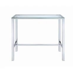Bar Table With Glass Top Chrome -Gourmet Interiors 1d31d453 6140 4d9f 8caa 82af002f046b