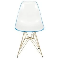 LeisureMod Cresco Plastic Dining Chair With Eiffel Gold Legs Set Of 2 - White Purple -Gourmet Interiors 1d41c452 ceb2 42cf 80c6 37ee658f844e