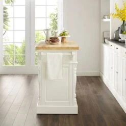 Oxford Butcher Block Kitchen Island - 47.75 "W X 23 "D X 35.75 "H - Stationary - White - Wood -Gourmet Interiors 1e10e692 82cf 4ee7 8c88 4c204b02f758