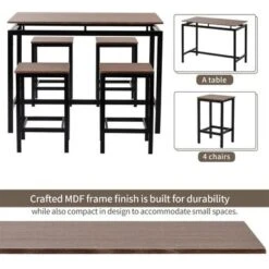 Merax Kitchen Counter Height 5-piece Modern Dining Set - Brown 41 Merax Kitchen Counter Height 5-piece Modern Dining Set - Brown -Gourmet Interiors 1e254188 43f2 4d90 8a93 318f13f51cce