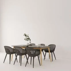 Midtown Concept Petri Indoor Black Or White Dining Set - 7 Piece - White Set -Gourmet Interiors 1e3bb10e ba90 420b 9ae9 abc78af87b5c