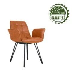 Porthos Home Valo Dining Chairs Set Of 2, Tufted PU Leather Upholstery - Brown -Gourmet Interiors 1e5bdf45 e96d 4f9e 9407 c525847621de