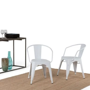 WYNDENHALL Elisse Industrial Metal Dining Arm Chair (Set Of 2), Fully Assembled - 20.6"w X 19.7"d X 28.3"h - Distressed Black And Silver 22 WYNDENHALL Elisse Industrial Metal Dining Arm Chair (Set Of 2), Fully Assembled - 20.6"w X 19.7"d X 28.3"h - Distressed Black And Silver - Image 20