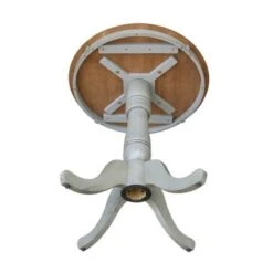 30" Round Top Pedestal Table - Hickory/Stone - Dining Height - Distressed Hickory/Stone -Gourmet Interiors 1ffd9e87 9e18 4639 be83 de79a26fd750