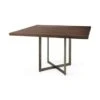 Faye I Grey Solid Wood W/Gold Metal Base Dining Table - Square - Medium Brown 1 Faye I Grey Solid Wood W/Gold Metal Base Dining Table - Square - Medium Brown -Gourmet Interiors 1fff5ad9 e58b 4735 b572 bd814c5bf647