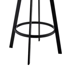Jermaine 26" Counter Height Swivel Bar Stool In Matte Black Finish With Gray Faux Leather -Gourmet Interiors 201166e7 755b 4196 bc32 3a784b6484b9