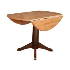 Round Dual Drop Leaf 42" Pedestal Table - Cinnamon/Espresso - 42.3" H -Gourmet Interiors 20a218b0 1190 49ed ade7 3cc616de9789