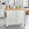 Copper Grove Macaulay Natural Rubberwood Rolling Kitchen Island Cart - White 1 Copper Grove Macaulay Natural Rubberwood Rolling Kitchen Island Cart - White -Gourmet Interiors 20cf9a0c c4ac 4a80 b36c 12f5346ce07e