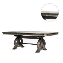 Wood Round Dining Table In Rustic Natural Tone - Rustic Natural Tone - Rectangle Top -Gourmet Interiors 20f7b91e be73 486e 83f7 29d1f82c6496