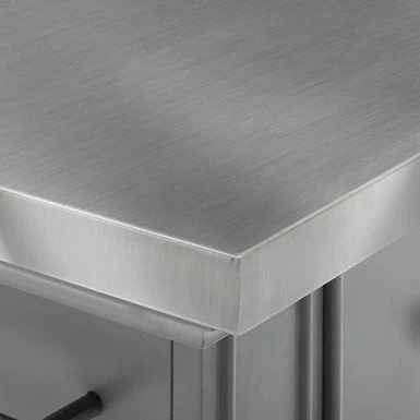 Julia Stainless Steel Top Island W/X-Back Stools - 50 "W X60 "D X41 "H - With Seating - Gray - Stainless Steel 10 Julia Stainless Steel Top Island W/X-Back Stools - 50 "W X60 "D X41 "H - With Seating - Gray - Stainless Steel - Image 8