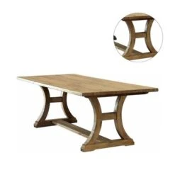 Wooden Dining Table In Rustic Oak Finish - 96 Inch Length - Rustic Oak -Gourmet Interiors 21b693db 402b 498e a9ad 600e06b4c7a7