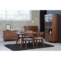 Kirkwood American Walnut Mid Century 77-inch Dining Table - Walnut -Gourmet Interiors 21cb5b10 2216 4f5b a692 285c793d8fbe