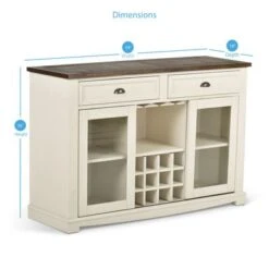 Cottonville Server By Greyson Living - Distressed Antique White -Gourmet Interiors 22839973 9d0b 461a 8b59 208920f985b1