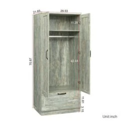 Nestfair High Wardrobe And Kitchen Cabinet With 2 Doors - Grey 17 Nestfair High Wardrobe And Kitchen Cabinet With 2 Doors - Grey -Gourmet Interiors 22d60942 9924 4809 9673 8632da19e3ef