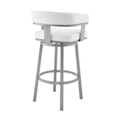 Cohen 26" Counter Height Swivel Bar Stool In Silver Finish With White Faux Leather -Gourmet Interiors 22dfcdad b34f 4ed1 b3f1 f4d90798e891