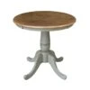 30" Round Top Pedestal Table - Hickory/Stone - Dining Height - Distressed Hickory/Stone -Gourmet Interiors 230476f3 0923 487e b334 67338b8ab768