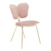 Madeline Chair In Velvet & Gold Metal - Set Of 2 - N/A - Blush Pink