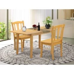 Dining Set- Butterfly Leaf Rectangular Table- Wooden Chairs With Wooden Seat And Slatted Chair Back (Color & Pieces Options) - NFDL3-MAH-W -Gourmet Interiors 23b6b8fe 96c9 46b7 8e4c 84eadedf068c