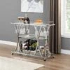Chrome Bar Cart With Wine Rack Silver Glass Metal Frame Wine Storage - Kitchen Cart - Chrome -Gourmet Interiors 240a9fd7 ead1 4b09 89ac e2d0355fe195